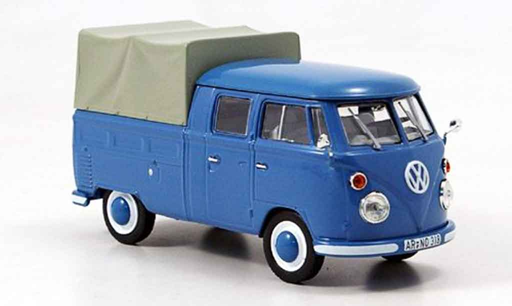 Volkswagen Combi 1/43 Norev t 1 doppelkabine blu 1963 modellino in miniatura