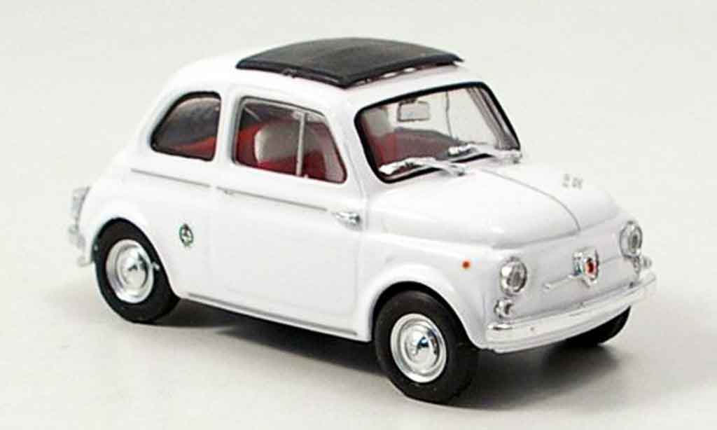 Fiat 595 1/43 Brumm Abarth bianco avec capote Faltdach 1963 modellino in miniatura