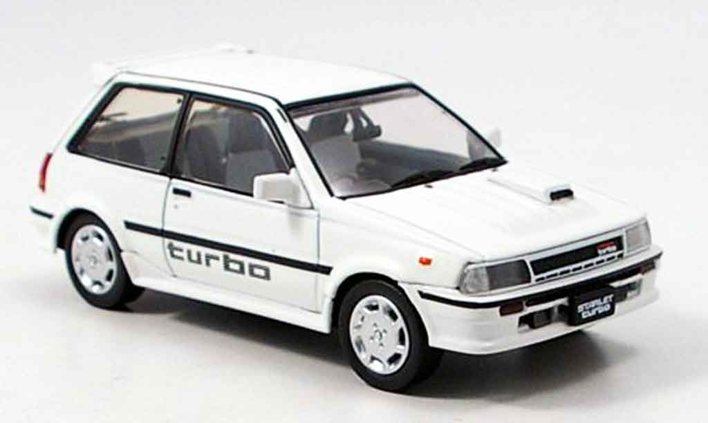 Toyota Starlet 1/43 Aoshima turbo s bianco 1986 modellino in miniatura