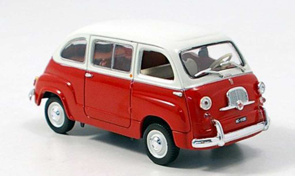 Fiat 600 1/43 Norev Multipla rosso-bianco 1963 modellino in miniatura