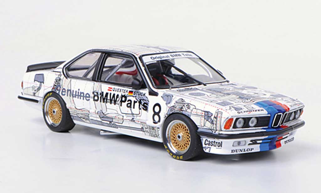 Bmw 635 CSI 1/43 Autoart Gr.A No.8 Team Schnitzer H.J.Stuck / D.Quester Gruppe A 1984 modellino in miniatura