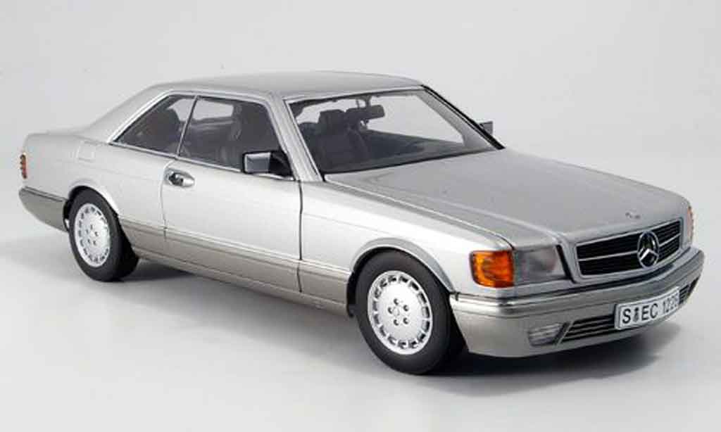 Mercedes 500 SEC 1/18 Autoart SEC (w 126) coupe grigio metallized modellino in miniatura