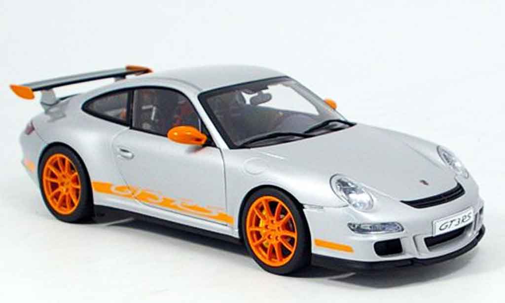 Porsche 997 GT3 RS 1/18 Autoart GT3 RS 2006 grigio-orange modellino in miniatura