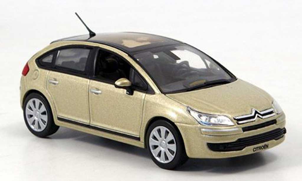 Citroen C4 1/43 Norev Berline beige 5-portes 2004 modellino in miniatura