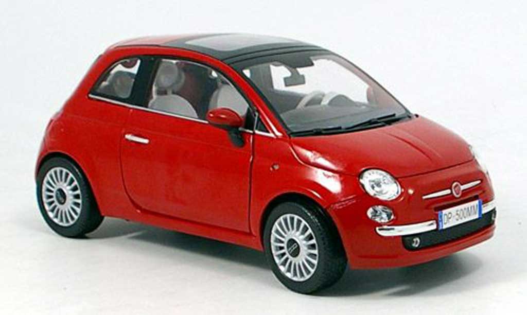 Fiat 500 1/18 Mondo Motors New rosso 2007 modellino in miniatura