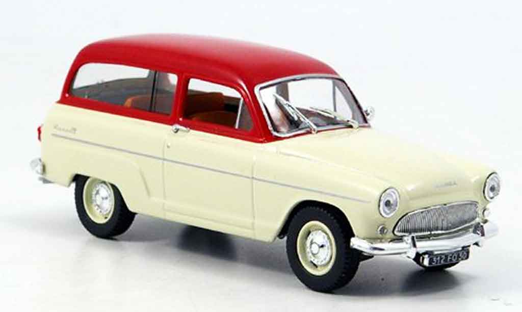 Simca P 60 1/43 Norev ranch beige/ rosso 1961 modellino in miniatura