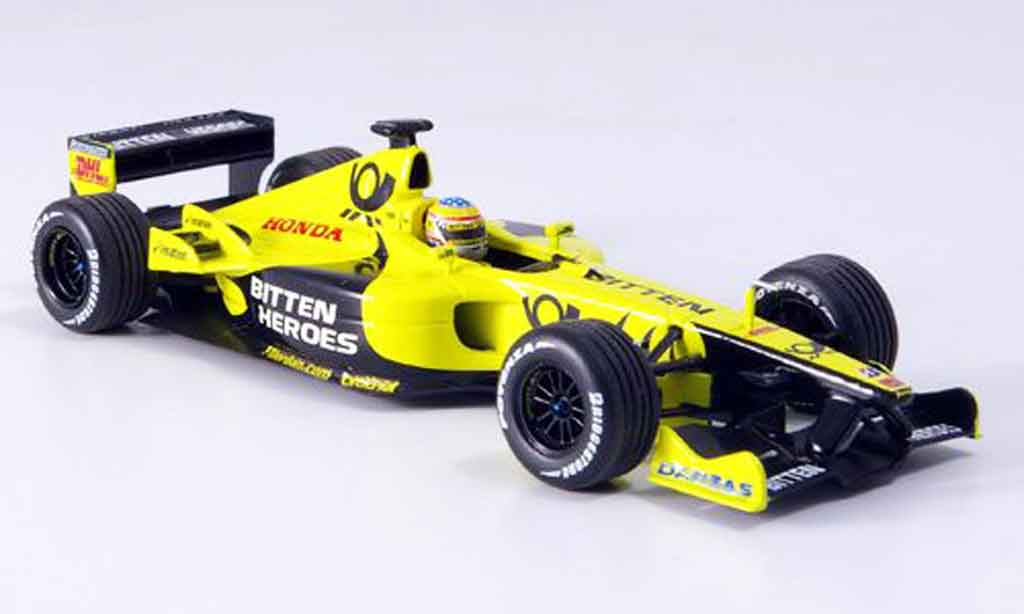 Honda F1 1/43 Minichamps Jordan MP4 5 Takuma Sato Testing Barcelona 2002 modellino in miniatura