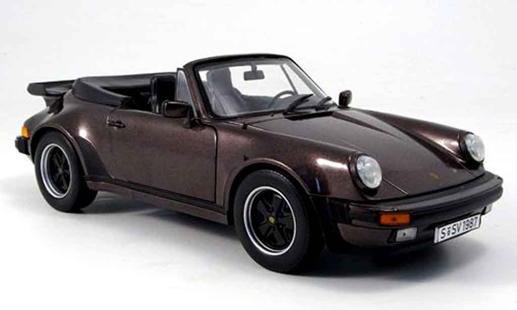 Porsche 930 Turbo 1/18 Norev Turbo 3.3l cabriolet marroneee 1987 modellino in miniatura