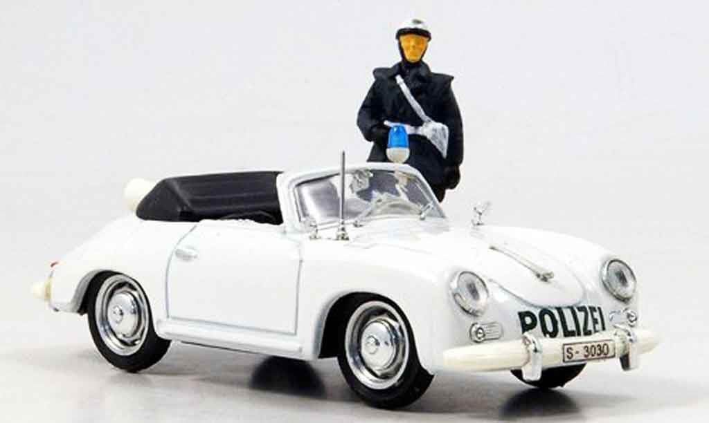 Porsche 356 1952 1/43 Brumm 1952 police Deutschland avec Figur modellino in miniatura