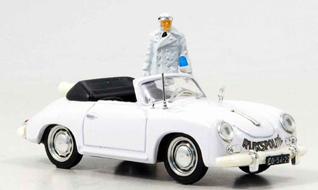Porsche 356 1952 1/43 Brumm 1952 police Niederlande avec Figur modellino in miniatura