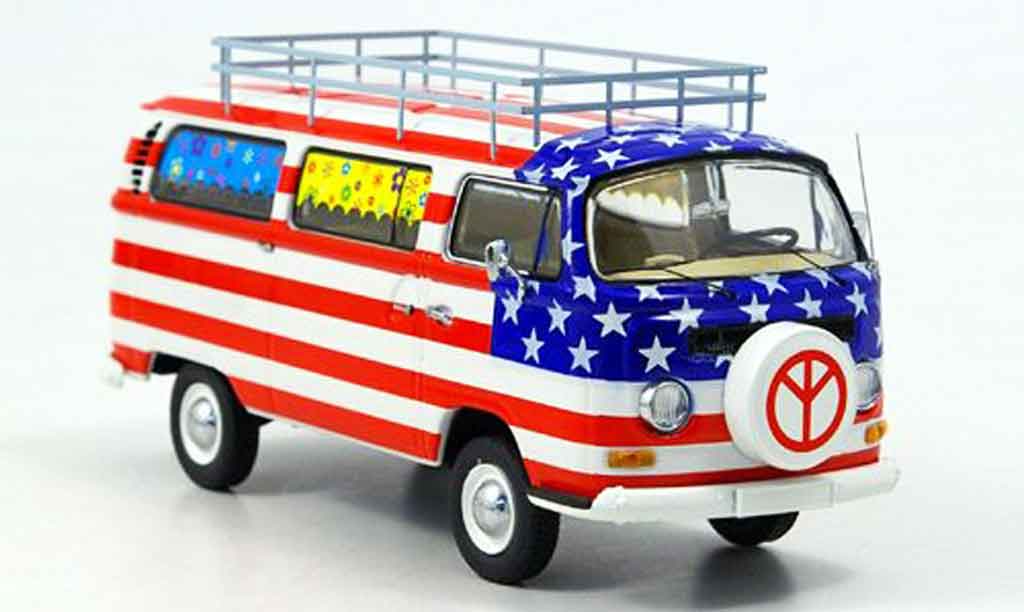 Volkswagen Combi 1/43 Schuco t2a bus stars and stripes modellino in miniatura