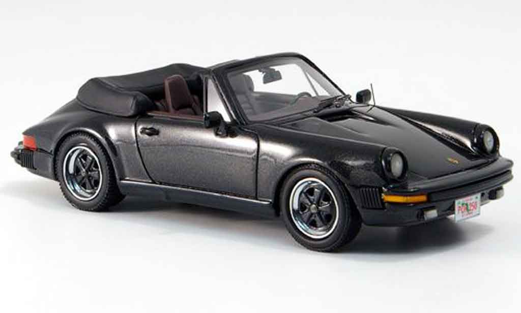 Porsche 930 1/43 Neo Carrera Cabrio nero US Version 1985 modellino in miniatura