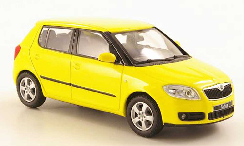 Skoda Fabia II 1/43 Abrex II giallo 2007 modellino in miniatura