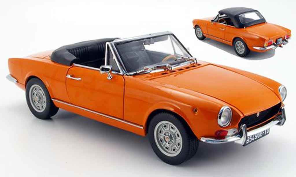 Fiat 124 BS 1/18 Sun Star BS orange geoffnetes verdeck 1969 modellino in miniatura