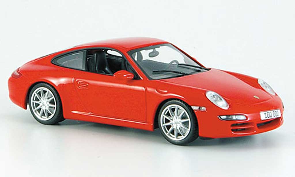 Porsche 997 Carrera 1/43 Minichamps Carrera rosso ''100.000ster 911'' 2007 modellino in miniatura