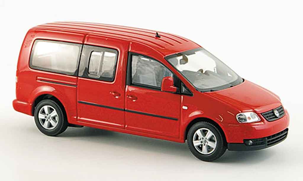 Volkswagen Caddy 1/43 Minichamps maxi shuttle rosso 2007 modellino in miniatura