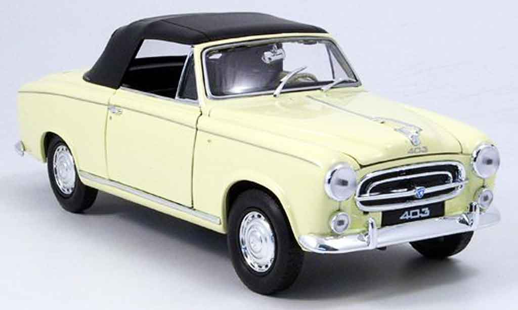 Peugeot 403 Cabriolet 1/18 Welly Cabriolet beige avec capote 1957 modellino in miniatura