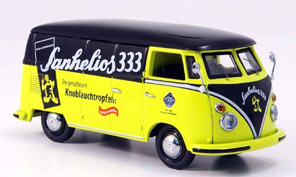 Volkswagen Combi 1/43 Schuco t 1 kasten sanhelios 333 nero giallo modellino in miniatura