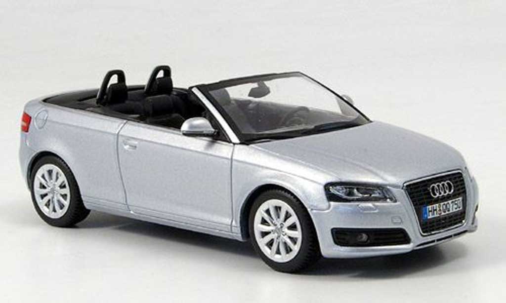 Audi A3 1/43 Minichamps Cabriolet grigio 2008 modellino in miniatura