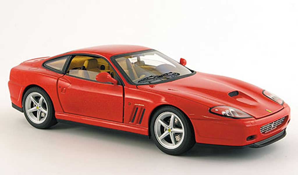 Ferrari 575 M 1/18 Hot Wheels Elite M rosso mit marroneeeem interieur modellino in miniatura