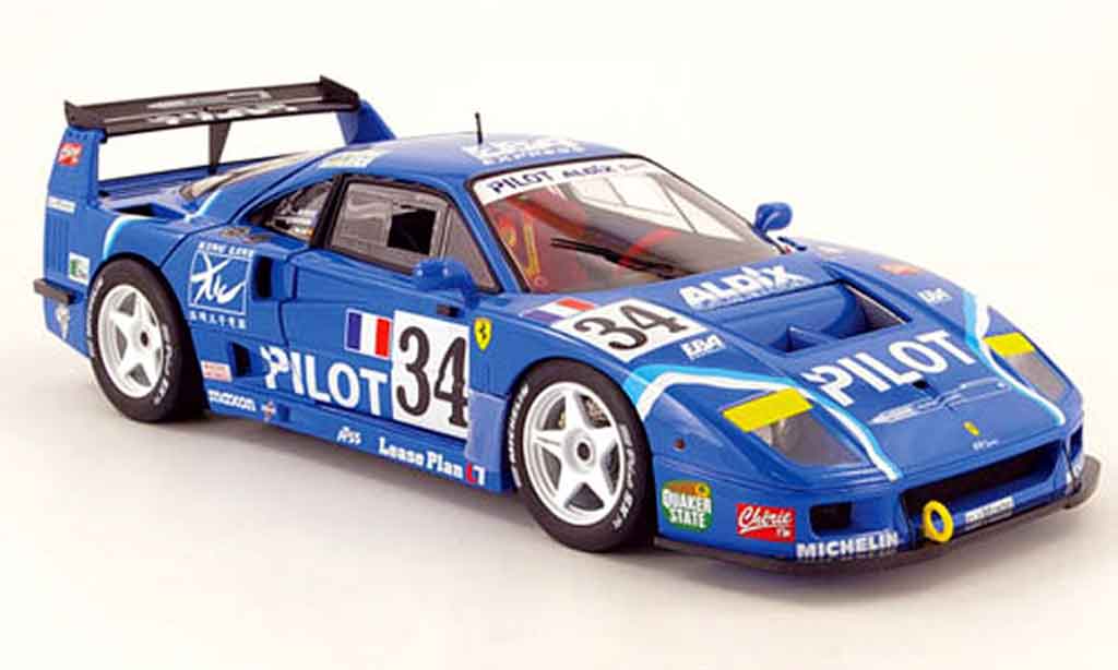 Ferrari F40 1/18 Hot Wheels Elite no.34 pilot 24h le mans 1995 modellino in miniatura