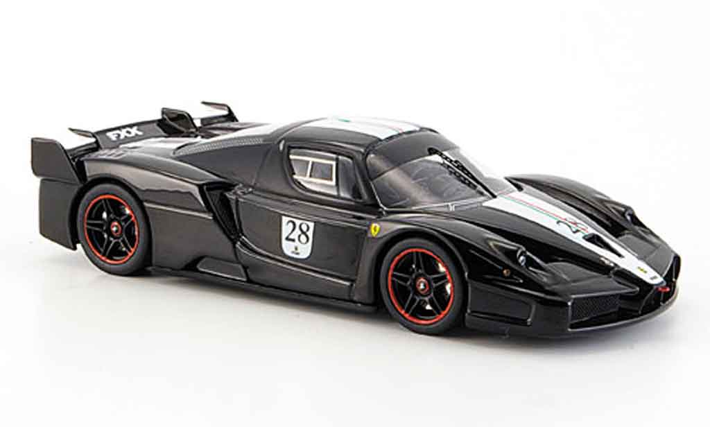 Ferrari Enzo FXX 1/43 Hot Wheels Elite FXX no.28 nero avec biancoem streifen modellino in miniatura