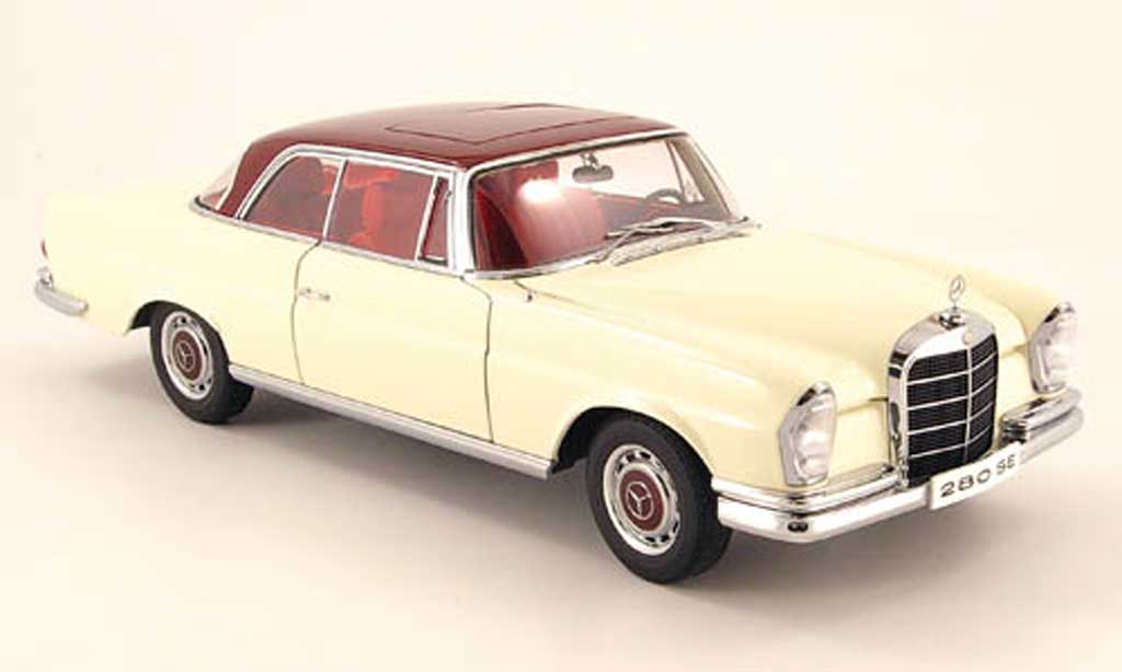 Mercedes 280 1968 1/18 Autoart 1968 se coupe bianco avec rossoem dach modellino in miniatura