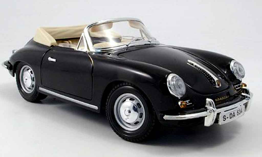 Porsche 356 1961 1/18 Burago 1961 B cabriolet nero modellino in miniatura