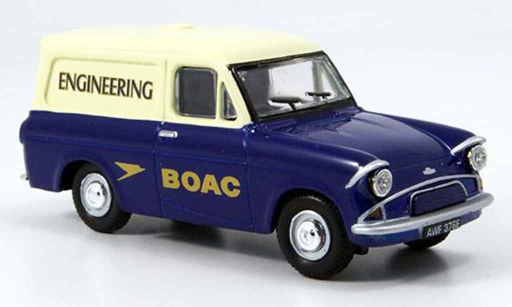 Ford Anglia 1/43 Oxford Van blu bianco BOAC Engineering modellino in miniatura