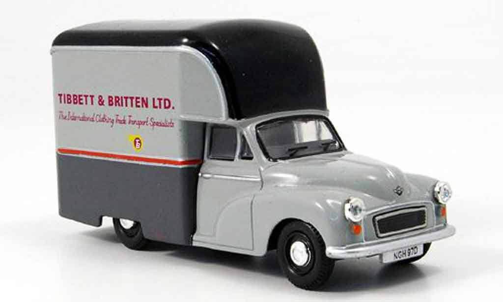 Morris Minor 1/43 Oxford Gown Tibbett & Britten Ltd. Hochdachkasten modellino in miniatura