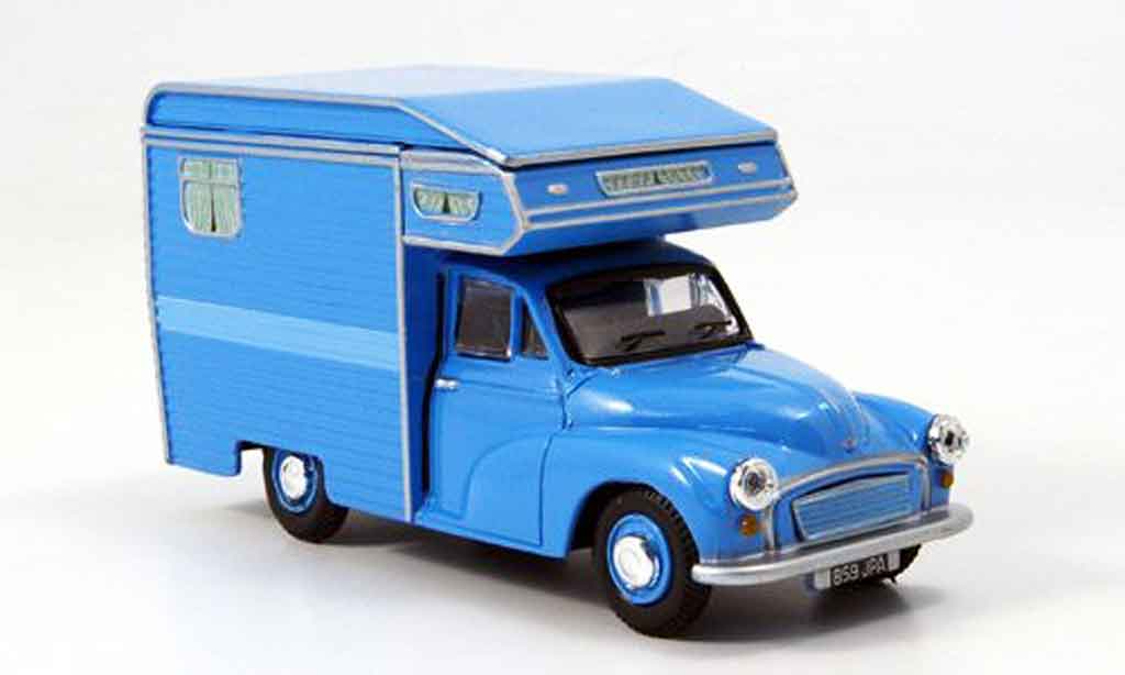 Morris Minor 1/43 Oxford Van Camper blu Wohnmobil modellino in miniatura
