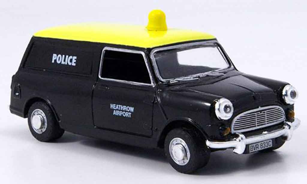 Austin Mini Van 1/43 Oxford nero giallo police Heathrow Police modellino in miniatura