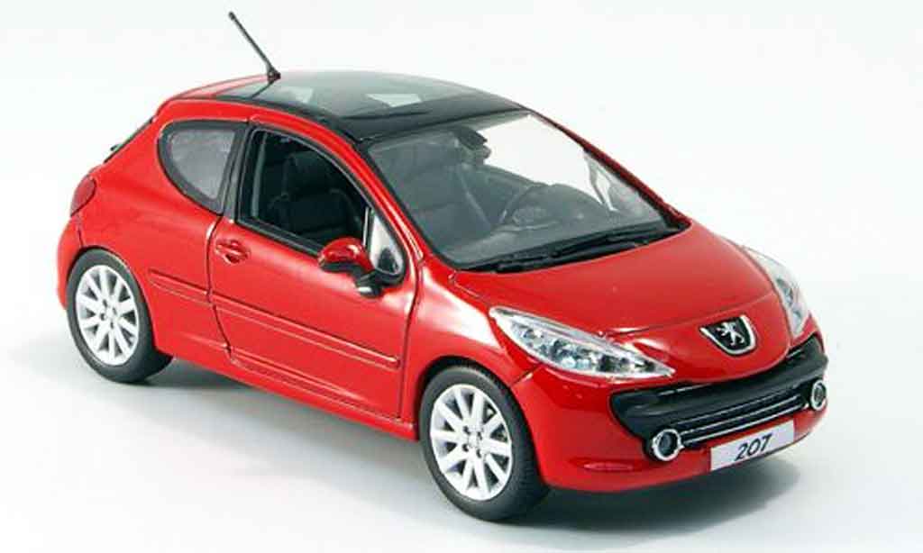 Peugeot 207 1/43 Norev feline rosso 3 portes 2006 modellino in miniatura