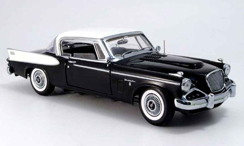 Studebaker Hawk 1/18 Yat Ming nero biancos dach 1958 modellino in miniatura
