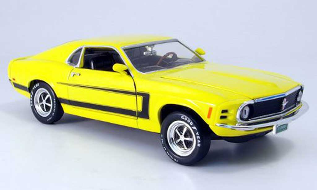 Ford Mustang 1970 1/18 Ertl 1970 grabber giallo mit zierstreifen modellino in miniatura