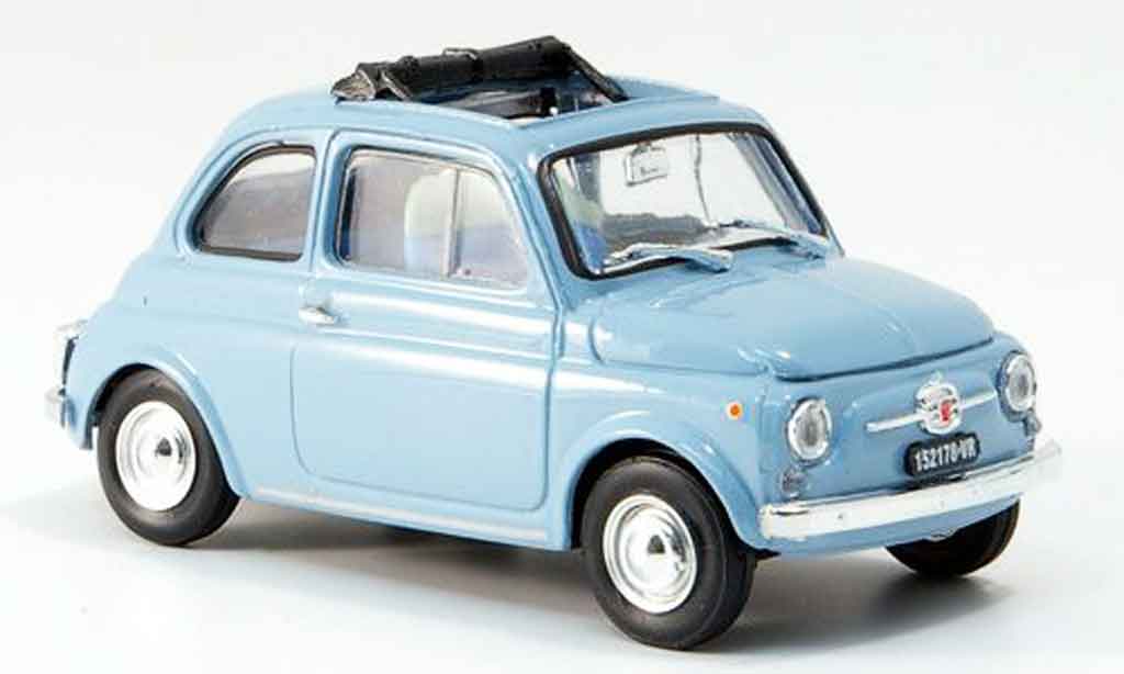 Fiat 500 1/43 Brumm F himmelblu geoffnetes Faltdach 1965 modellino in miniatura