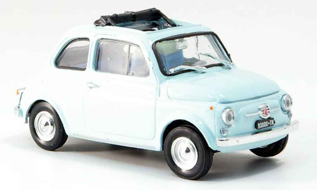 Fiat 500 1/43 Brumm F blu geoffnetes Faltdach 1965 modellino in miniatura