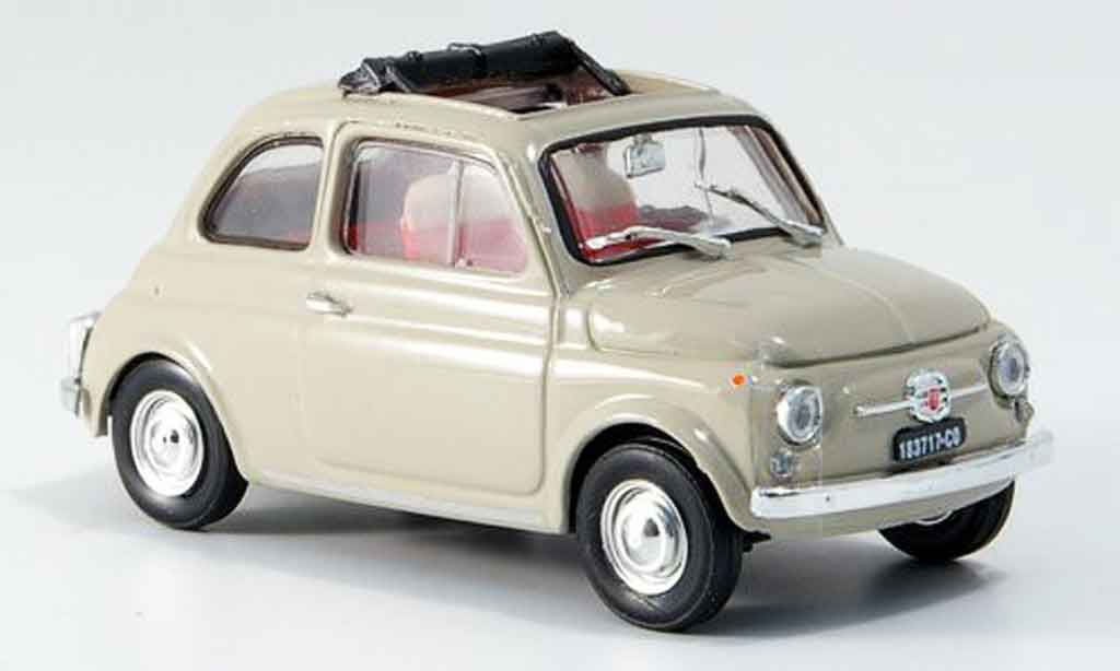 Fiat 500 1/43 Brumm F sandbeige geoffnetes Faltdach 1965 modellino in miniatura