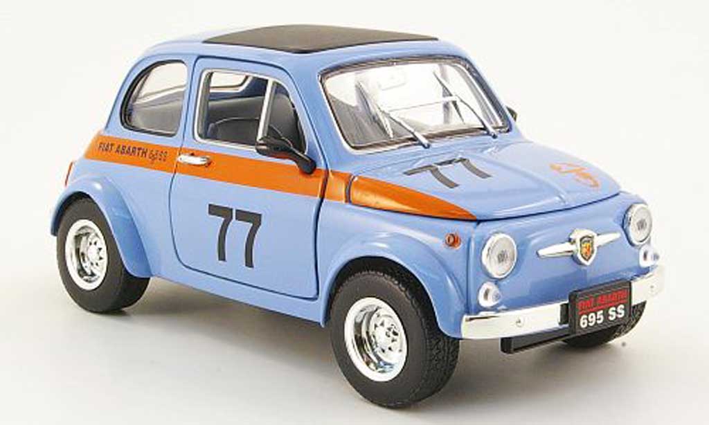 Fiat 500 Abarth 1/18 Mondo Motors Abarth 695ss blu no.77 modellino in miniatura