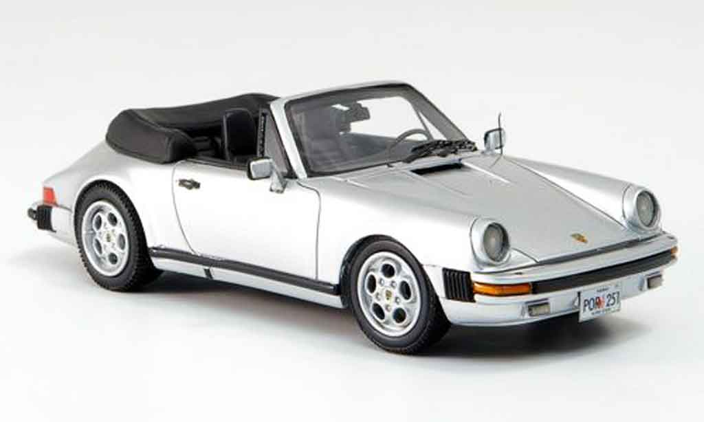 Porsche 930 1/43 Neo Carrera Cabrio grigio metallisee US Version 1985 modellino in miniatura