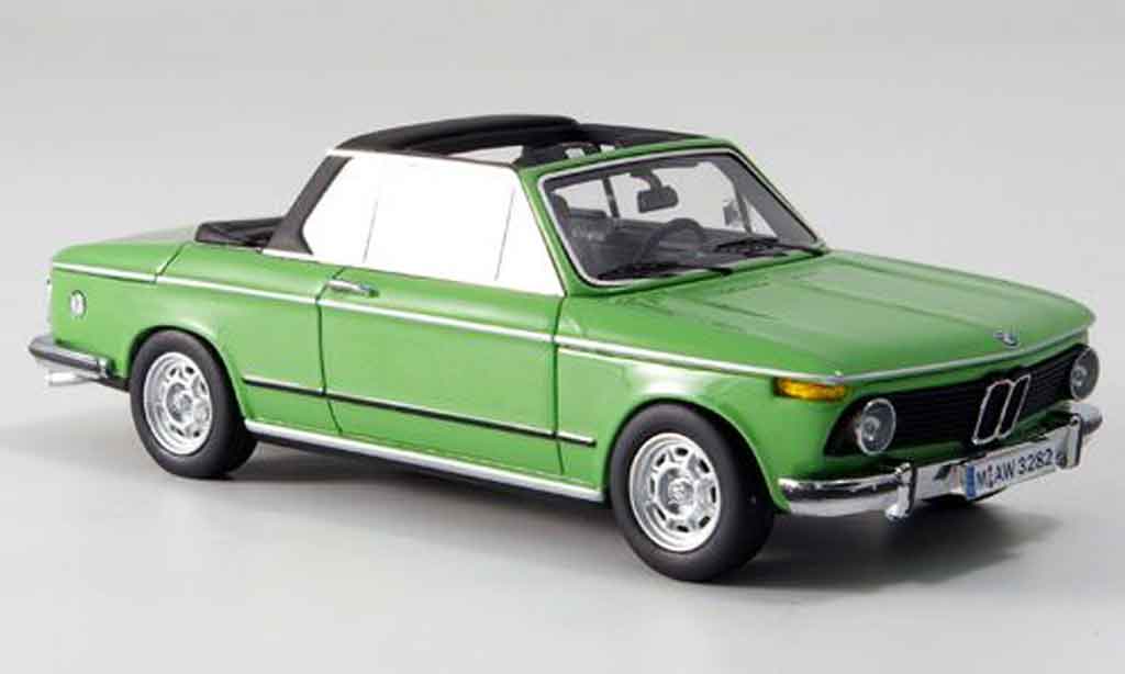 Bmw 2002 Tii 1/43 Neo Tii E10 Baur Cabrio grun 1974 modellino in miniatura