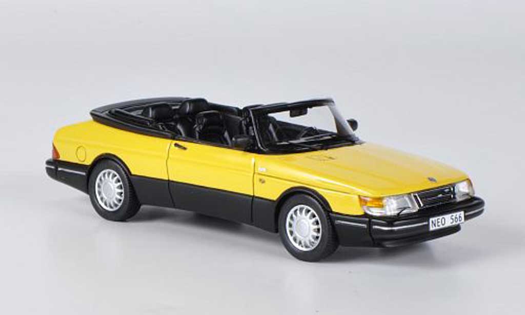 Saab 900 1987 1/43 Neo 1987 Cabriolet giallo/nero modellino in miniatura