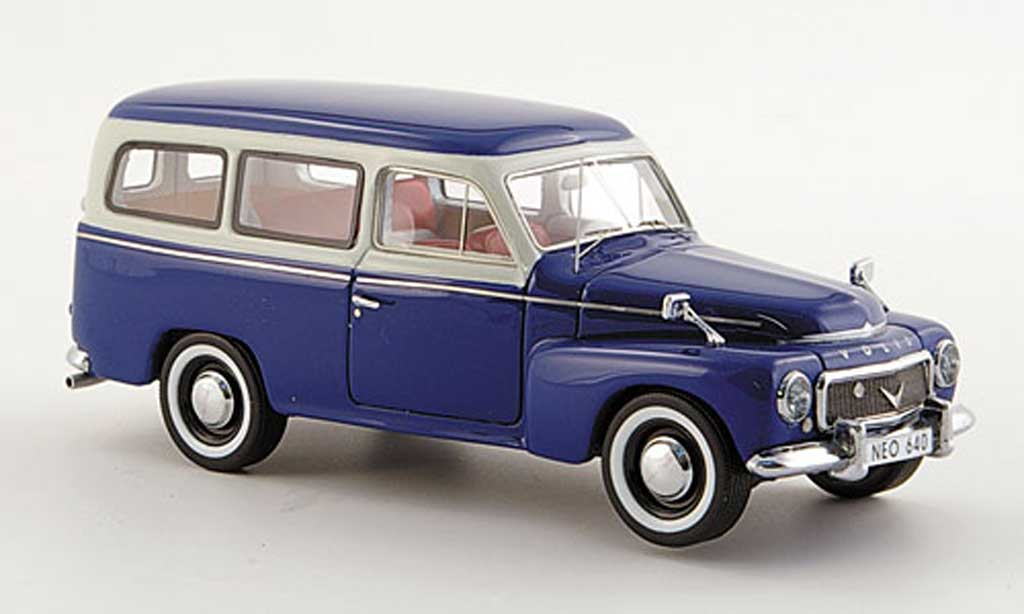 Volvo PV 445 1/43 Neo duett blu/grigio 1956 modellino in miniatura