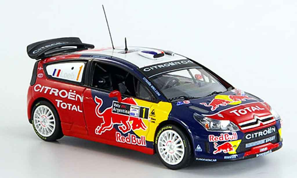 Citroen C4 WRC 2008 1/43 Norev WRC 2008 red bull argentine modellino in miniatura