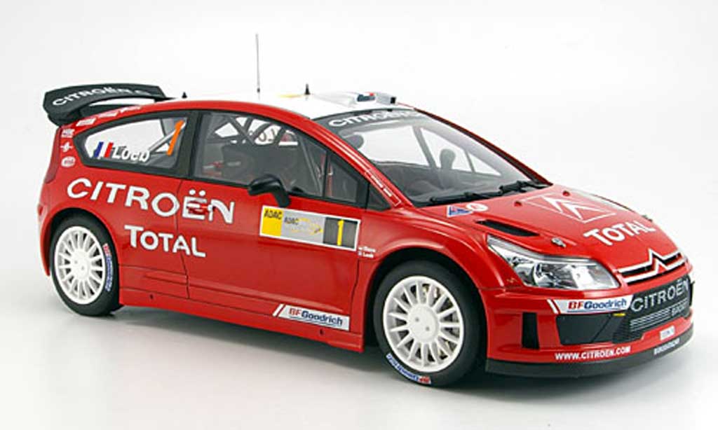 Citroen C4 WRC 1/18 Autoart WRC loeb/ elena no.1 sieger brd rallye 2008 modellino in miniatura