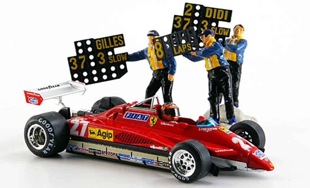 Ferrari 126 1982 1/43 Brumm 1982 C2 g. villeneuve 3 figuren gp imola modellino in miniatura