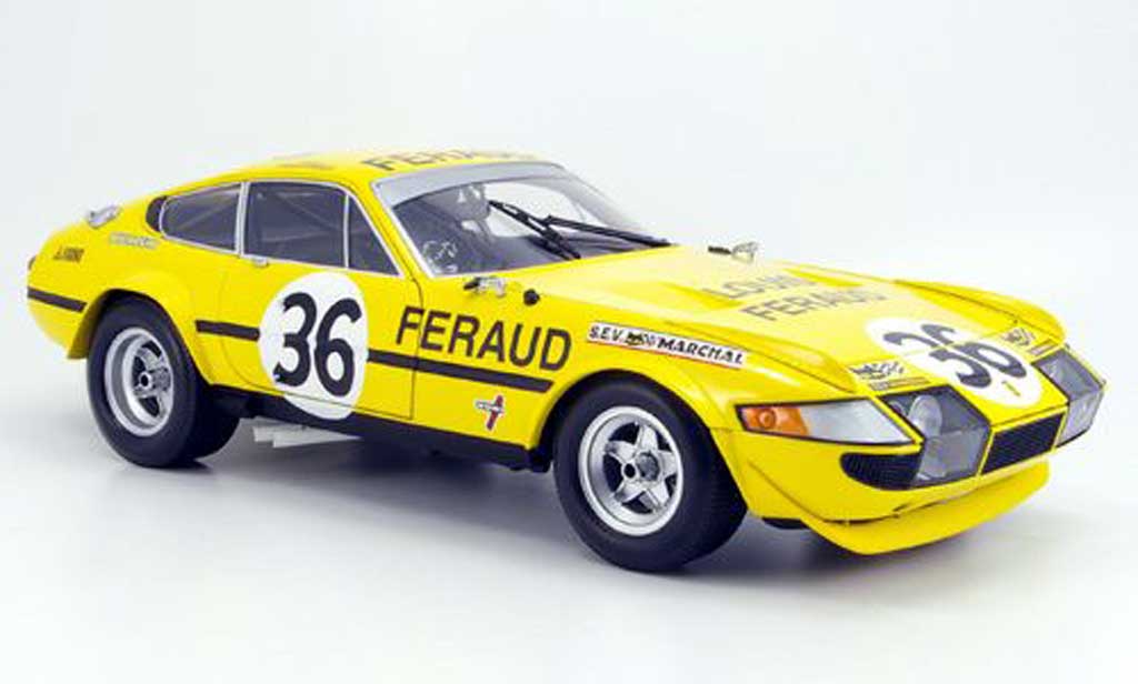 Ferrari 365 GTB/4 1/18 Kyosho GTB/4 no.36 feraud 24h le mans 1972 modellino in miniatura