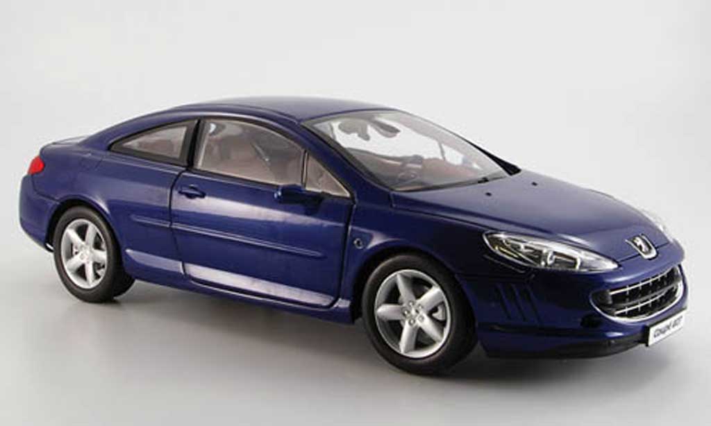 Peugeot 407 coupe 1/18 Norev coupe blu 2005 modellino in miniatura
