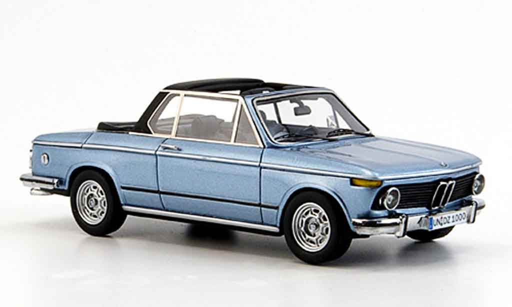 Bmw 2002 Tii 1/43 Neo Tii E 10 Baur Cabrioblu 1974 modellino in miniatura