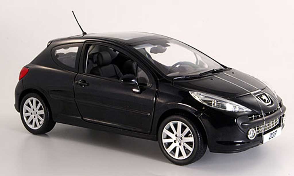 Peugeot 207 1/18 Norev 3 portes nero 2006 modellino in miniatura
